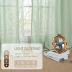 Linen Curtains for Living Room 84 inch Length 2 Panels, Light Filtering Semi - Image 5