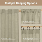 Oatmeal Linen Curtains 45 Inch Length - Image 3