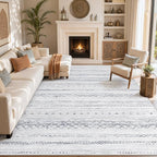 cotiled Boho 10x12 Area Rug for Living Room: Large Moroccan Washable Rug | - Image 8