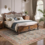 5x7 Area Rugs - Washable Vintage Retro Living Room Rug, Soft Ultra Thin Non - Image 3