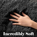 Black Runner Rugs for Bedroom Hallway, Fluffy 2x6 Bedside Soft Area Rug | - Image 3