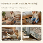 2x3 Blue Brown Retro Floral Washable Area Rug - Image 6