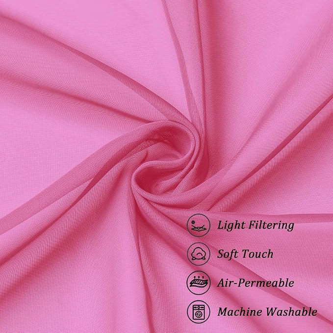 Chyhomenyc Sheer Curtains 54 Inch Long 2 Panels Set, Light Filtering Short Soft - Image 7
