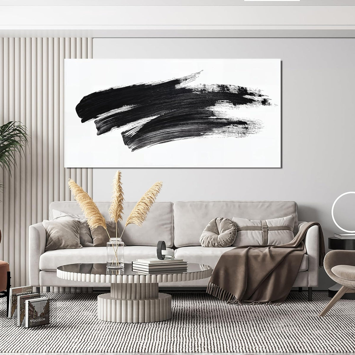 Canvas Wall Art Decor Large Black and White Wall Art Decorations Wall Pictures for Living Room Abstract Canvas Art Wall Decor Abstract Wall Art Prints Artwork for Walls Bedroom Home Wall Art Decor 24"X48"