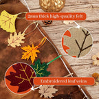 Tegeme 24 Pieces Thanksgiving Felt Ornaments Fall Hanging Decoration for Tree Maple Leaf Cutouts Decor for Thanksgiving Theme Family Party Indoor Outdoor Decor