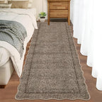 GarveeHome Scalloped Washable Runner Rug 2x6 Non Slip Kitchen Rug, Taupe | - Image 3