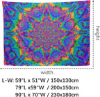 OSVINO Blacklight Mandala Tapestry 90"x70" Glow In The Dark Psychedelic Boho Tapestry Colorful Backdrop Bohemian Room Decor UV Reactive Hippie Wall Posters for Bedroom