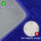 Blue Runner Rug for Bedroom Navy Blue 2x5ft Fluffy Area Rug Bedside Runner Rug - Image 4