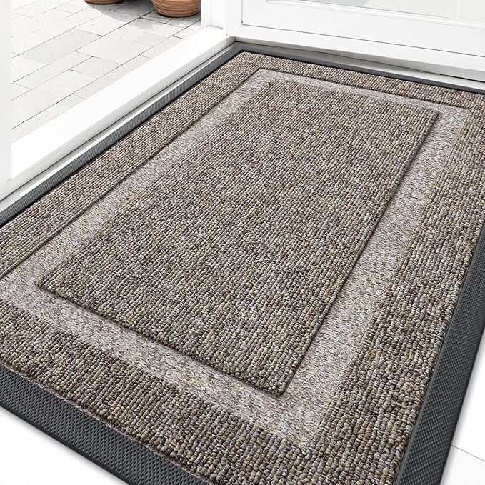 OLANLY Front Door Mat Outside 29.5x17, All-Season Heavy-Duty Rubber Doormat | by OLANLY