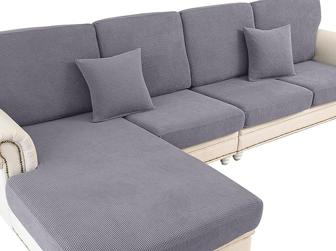 LA MEACK Couch Cushion Covers Seat Cushion Cover Stretch Couch Cover Separate by LA+MEACK