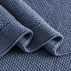 CozeCube Dusty Blue Seed Stitch Throw Blanket 50"x60", Farmhouse Decor | Blanket - Image 8