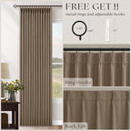 Latte Burlap Room Darkening Curtains 120 Inches Long - Image 4