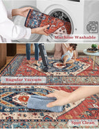 SERISSA 2'6"x16' Washable Non Slip Boho Runner Rug - Image 3