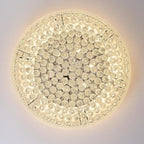 18-Light 32 inch Large Crystal Chandelier Flush Mount Ceiling Light Fixture for Living Room Dining Room Bedroom Foyer Entryway Chrome Finish