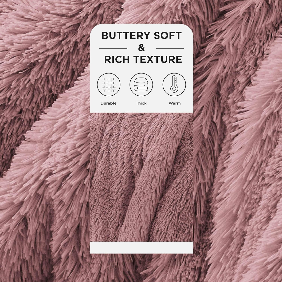 Bedsure GentleSoft Fluffy Dusty Pink Blankets Queen Size for Bed, Thick Sherpa Faux Fur Fleece Fuzzy Plush Winter Warm Soft Queen Blankets, Bedroom Decor Pink Gifts Cozy Gifts for Women Men, 90x90