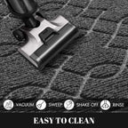 Yimobra Front Door Mat Outdoor Indoor 36x24, All-Season, All-Weather, Heavy Duty Welcome Door Mats Outside Entrance, Non Slip Porch Patio Entrance Mat, Black Gray