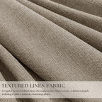 Deep Flax Linen Pinch Pleated 100% Blackout 92 Inch Curtains 2 Panels | Greige - Image 4