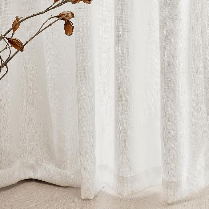MYSKY HOME Extra Long Curtains for Living Room, Soft Cotton Fabric Boho Window - Image 5