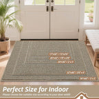 BEQHAUSE Dirt Trapper Door Mat 20" x 32", Non-Slip Washable, Light Beige | - Image 2