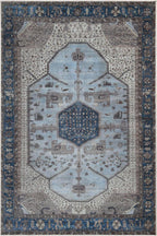 Keen Home Design 5x7 Rug - Machine Washable Area Rug with Non-Slip Backing, Ideal for Living Room, Dining Room, Bedroom - Vintage, Easy Clean, Durable, Low Pile Rug - (5' x 7')