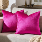 GIGIZAZA Hot Pink Velvet Pillow Covers 20x20 Decorative Pillows Pack of 2 | by GIGIZAZAFocusingonhomedecoration