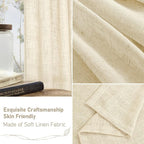 Beige Short Linen Curtains 40 inches Long - Image 6
