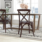 EMMA + OLIVER 2-Pack Walnut X-Back Chair