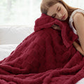 Bedsure GentleSoft Red Throw Blanket for Couch - Super Soft Cozy Blankets Gifts for Women Men Girls, Cute Small Fleece Throws for Bedroom Home Decor, 50x70 Inches