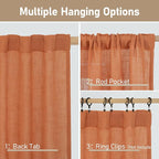 36 Inch Length Linen Semi Sheer Curtains - Image 3