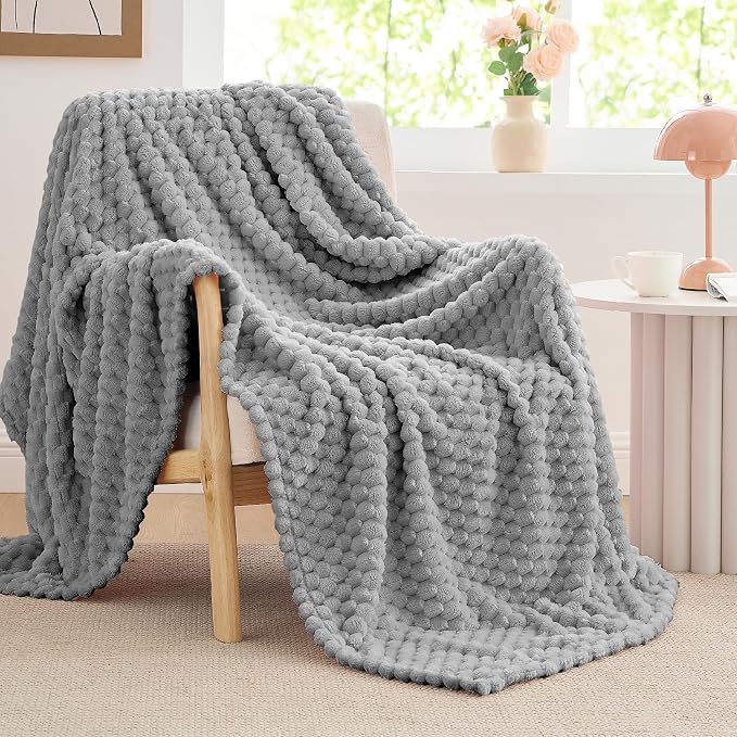 BEDELITE Grey Twin Blanket for Couch, Soft Cozy Gifts for Women, 60 * 80 | 3D - Image 8