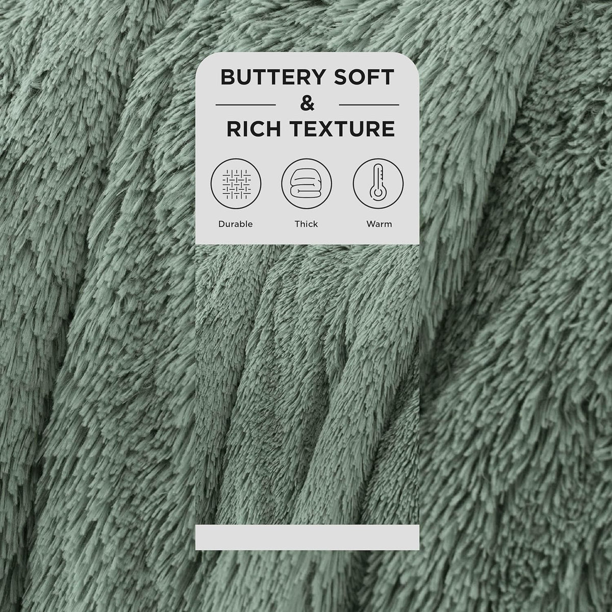 Bedsure GentleSoft Fluffy Sage Green King Size Blanket for Bed, Thick Soft Sherpa Faux Fur Fleece Bedding Fuzzy Plush Winter Warm Heavy Big Large King Blanket, Cozy Green Gifts for Men Women, 108x90