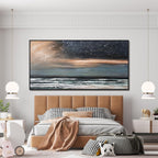 Canvas Wall Art Decor Wall Pictures for Living Room Starry Artwork for Walls Large Framed Wall Art Prints Canvas Art Wall Decor Nature Coastal Wall Art Decorations Bedroom Office Wall Decor 29" X 58"