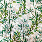 Rainbow Window Privacy Film 3D Leaf Decorative Stained Glass Window Film Anti UV Non-Adhesive Reusable 23.6" x 157.4" for Home Room Car Glass Cling