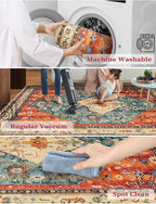 SERISSA 2'6"x12' Washable Non Slip Boho Runner Rug - Image 3