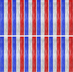 12 Pack 4th of July Decorations, 3.28 FT x 7.05 FT Patriotic Tinsel Backdrop, Metallic Blue Silver Red Fringe Curtains Party Streamer Foil Backdrop, Independence Day Party Supplies Patriotic Decor