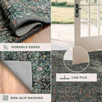 Dark Green 2x5 Runner Rug Non Slip Washable - Image 6