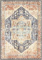 Keen Home Design 10x14 Rug - Machine Washable Area Rug with Non-Slip Backing, Ideal for Living Room, Dining Room, Bedroom - Vintage, Easy Clean, Durable, Low Pile Rug - (9'7" x 14')