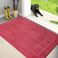 PURRUGS Dirt Trapping Door Mat 34" x 59", Non-Slip/Skid Machine Washable Entryway Area Rug, Dog Doormat, Super Absorbent Welcome Mat for Muddy Wet Shoes and Paws, Burgundy Red