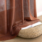 MIULEE Burnt Orange Fall Linen Curtains 52x45 Inch 2 Panels - Image 7