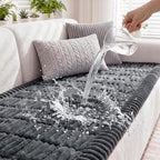Fixwal Waterproof Flannel Dog Couch Cover, 27.6" x 82.7", Dark Grey | by Fixwal
