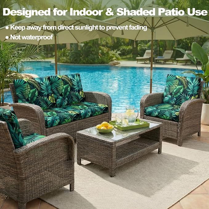 CALBODE Stretch Outdoor Seat Cushion Covers, Washable Reusable, Indoor/Outdoor - Image 5