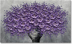 Epicler art hand-painted purple 3D flower decorative oil painting, flower wall decorative frame wall Art, modern Art living room, bedroom, office, hotel restaurant wall Art 28x40 inch