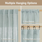 Sheer Linen Curtains 96 inches Long 2 Panels Set - Image 3