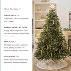 Balsam Hill 4.5ft Pre-Lit Classic Blue Spruce - Artificial Christmas Tree with 886+ Tips, 300 Clear LED Lights, Easy Plug System, Premium Stand & Storage Bag for Indoor Holiday Decorating