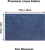 Home Brilliant Placemats Set of 6 Linen Blue Placemats Heat Resistant Dining Table Place Mats Kitchen Table Mats, Indigo