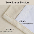 Cream Beige 100% Black Out Pinch Pleat Curtains 80 Inch Length 2 Panels | 2 - Image 4