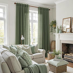 Forest Green Linen Curtains 96 Inches Long - Image 5
