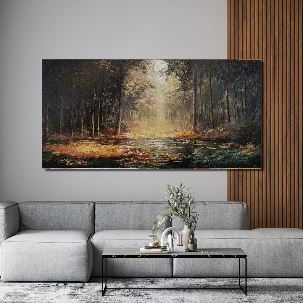 Canvas Wall Art Decor Artwork for Walls Canvas Wall Art for Living Room Landscape Natural Wall Art Decor Mystical Path Yellow Forest Wall Art Prints Art Work for Home Office Room Wall Decor 20" x 40"