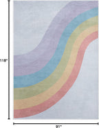 Well Woven Kids Rugs Rainbow 7'7" x 9'10" Multi Color Modern Flat-Weave Playroom Area Rug