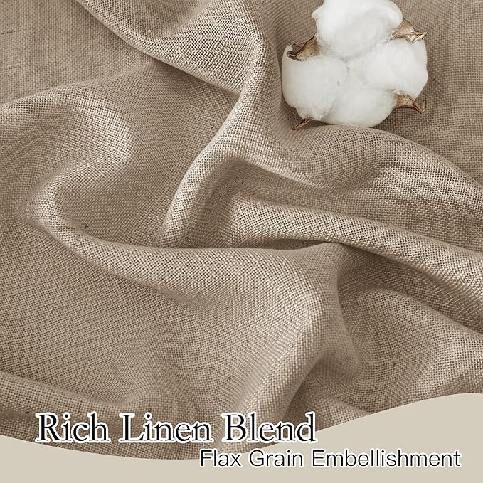 RYB HOME Farmhouse Boho Linen Sheer Curtains 90 inches Long - Image 2